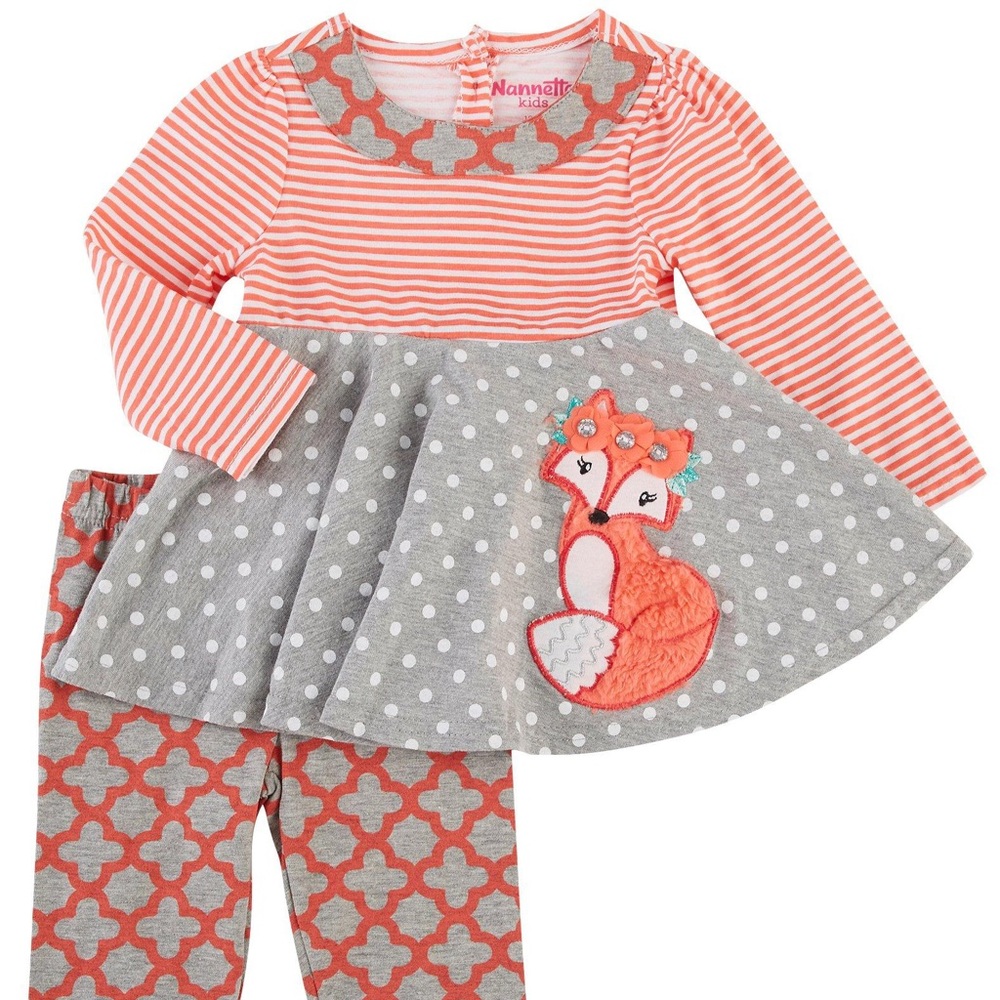 Nannette Kids Fox Leggings Set 2PC 3T